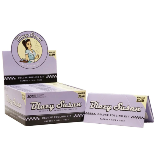 Photograph of product: LuvBuds - Blazy Susan Purple Deluxe King Slim Rolling Kit