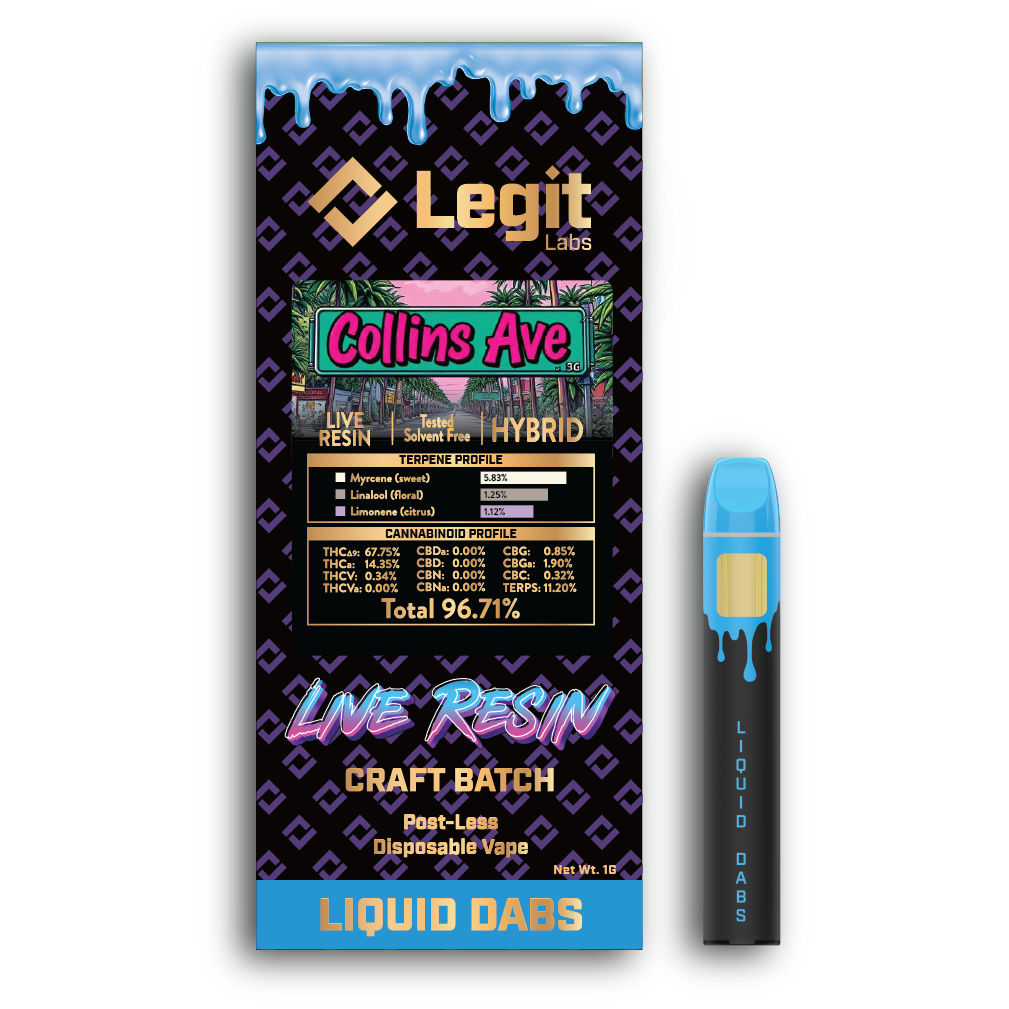 Photograph of product: Legit Labs - Collins Ave Live Resin Disposable 1g