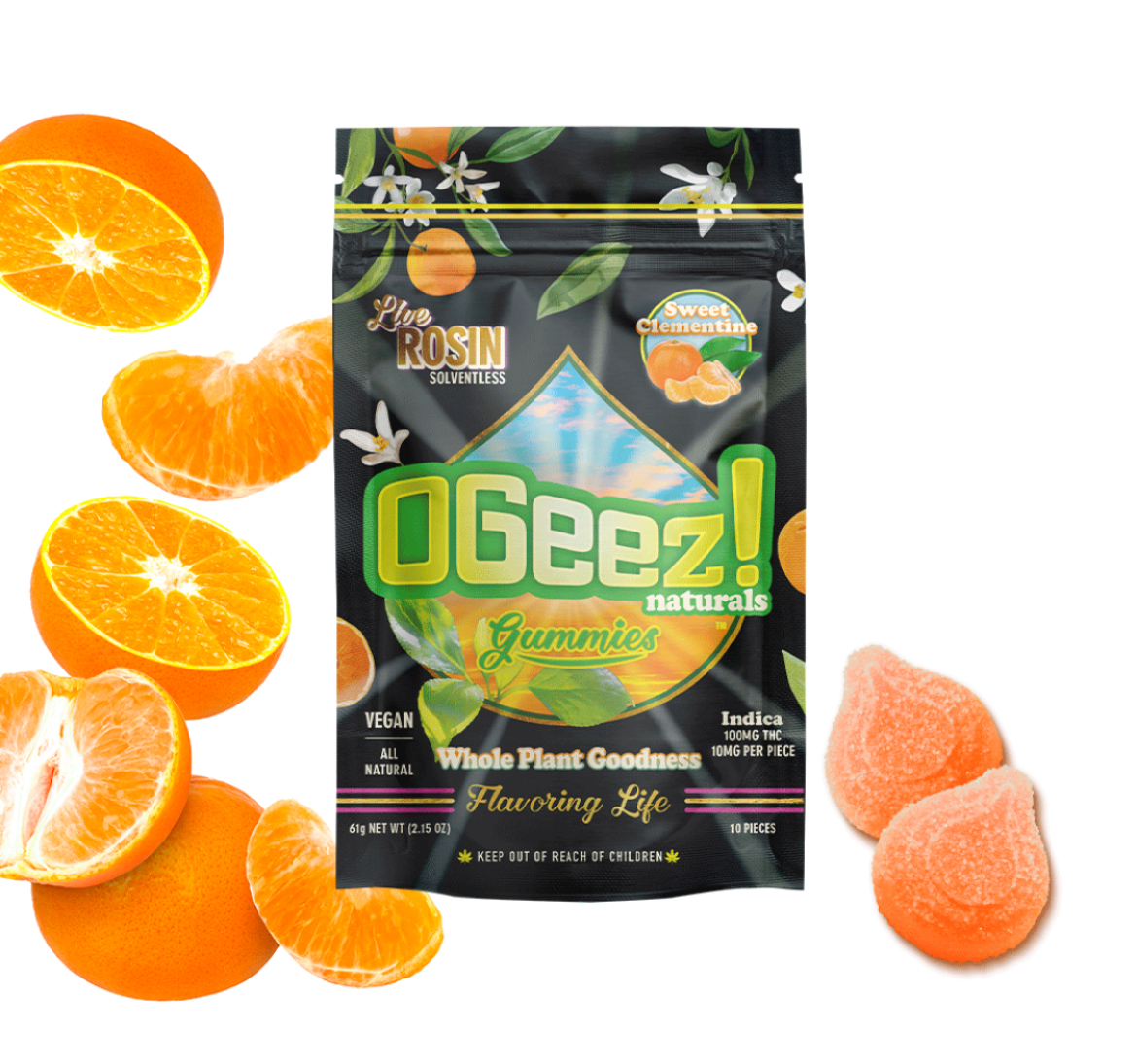 Photograph of product: Ogeez! Sweet Clementine Live Rosin Gummies 100mg