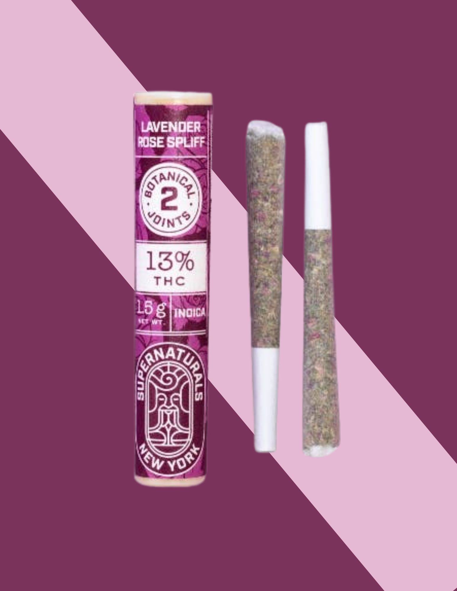 Photograph of product: Supernaturals | 2pk .75g Botanical Preroll | Lavender Rose Spliff