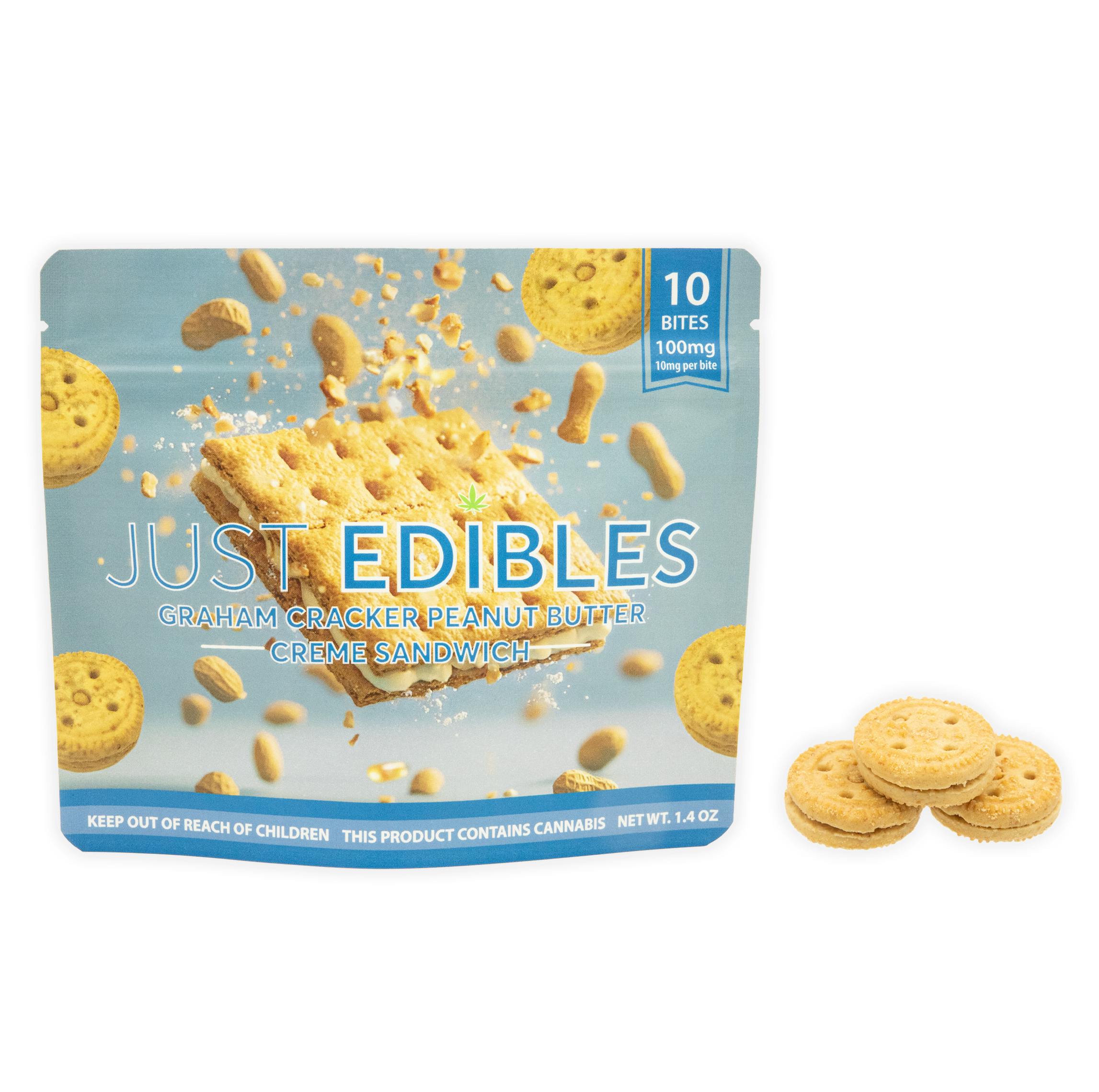 Photograph of product: GRAHAM CRACKER PEANUT BUTTER COOKIE CREAM SANDWICH 10PC [100MG]
