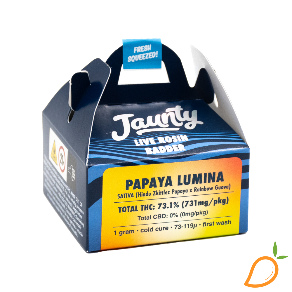 Photograph of product: 1g Papaya Lumina Live Rosin Jaunty