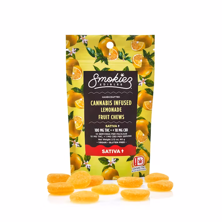 Photograph of product: SMOKIEZ - GUMMIES - 100MG - 10PK - SWEET LEMONADE - Oui'd