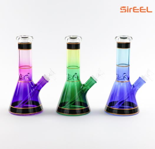 Photograph of product: 10" SirEEL Stained Glass Beaker Water Pipe with Bowl