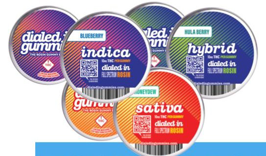 Photograph of product: Dialed In | Classic Rosin Gummies (S) Oui'd 100mg