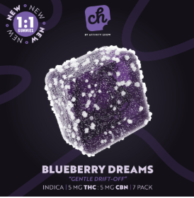 Photograph of product: 1:1 Blueberry Dreams Gummies | T33.60mg CBN32.90mg | 00526 | 7pk