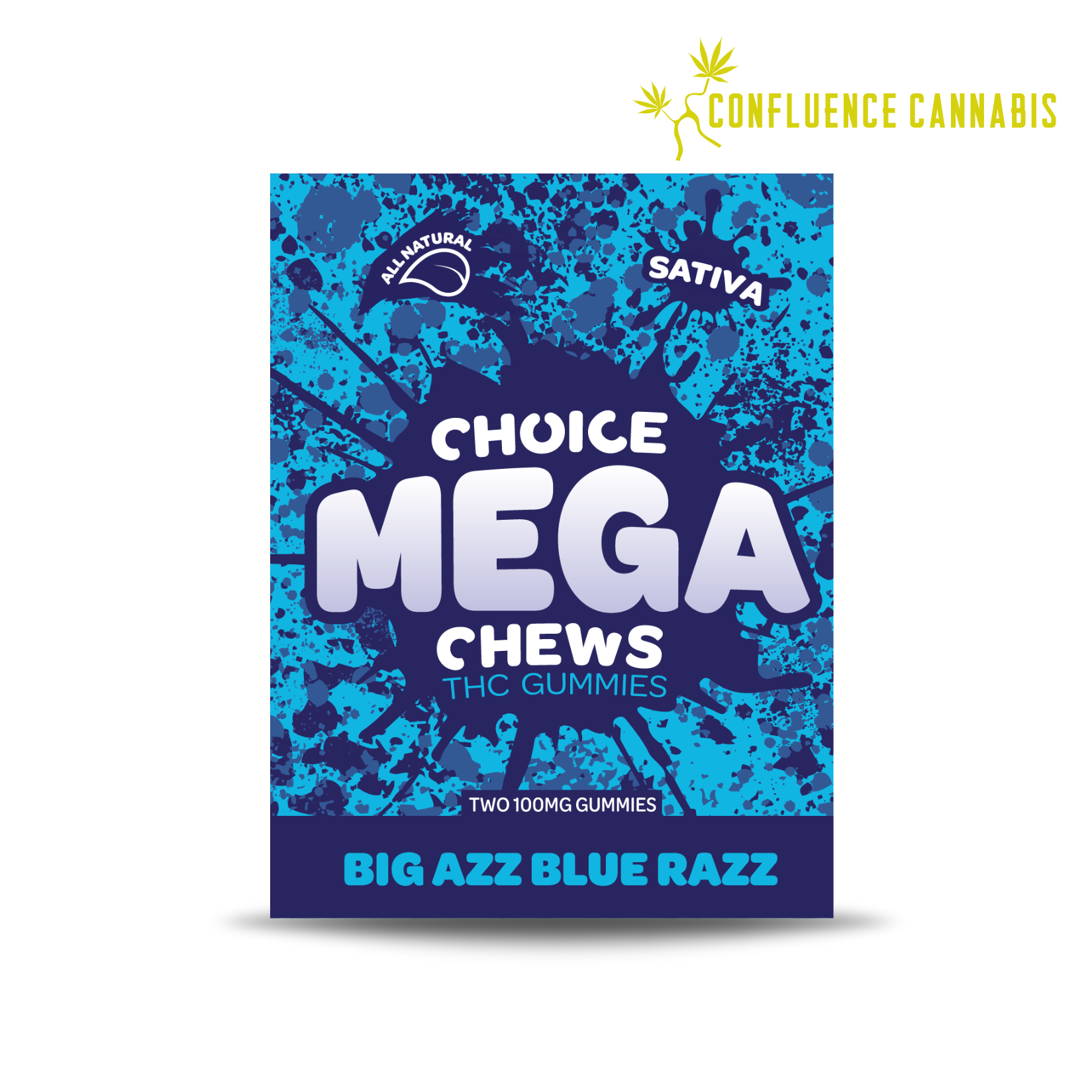 Photograph of product: Big Azz Blue Razz Mega Chew 2 Pieces