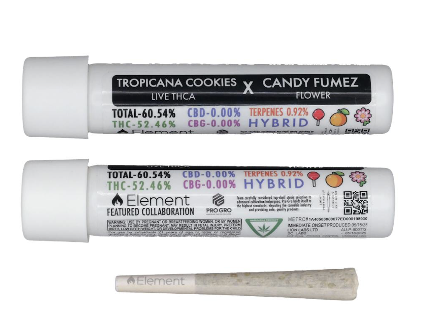 Photograph of product: Element Live TH-ouiA Joint 1g - Candy Fumez x Tropicana Cookies