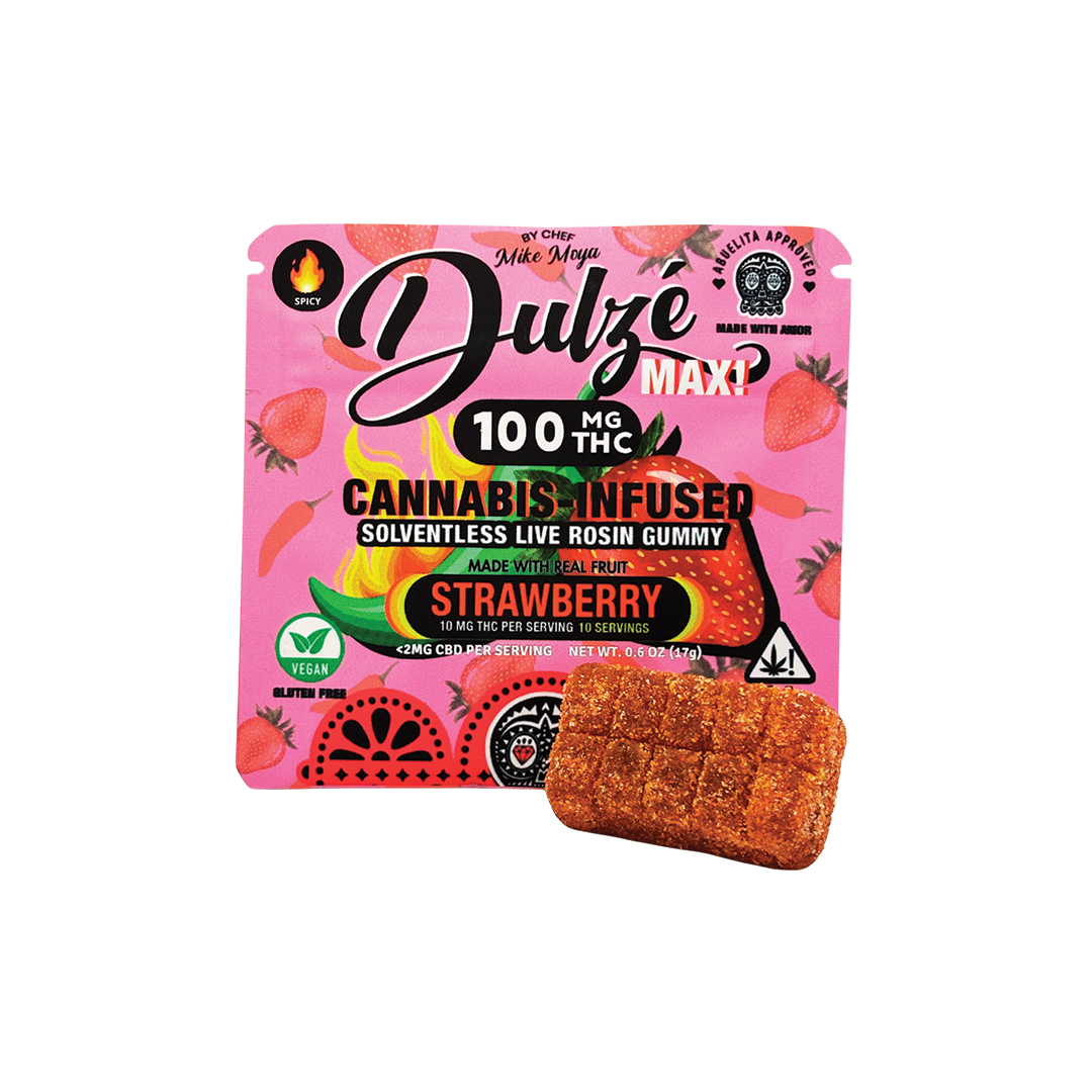 Photograph of product: DULZE - GUMMIES - MAX STRAWBERRY 100MG
