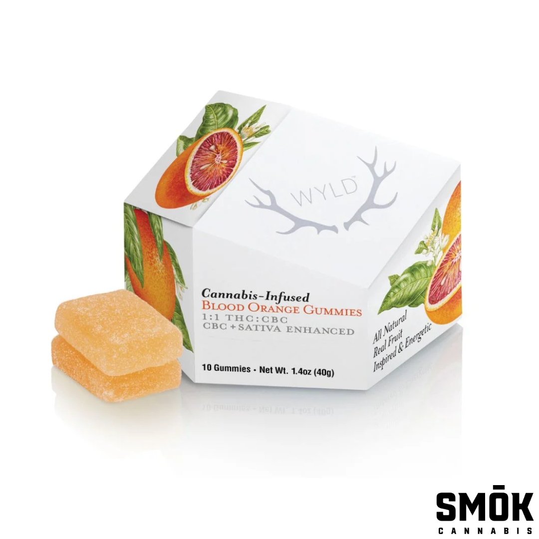 Photograph of product: Wyld Gummies 1:1 Oui'd Blood Orange CBC:TH-oui 200mg