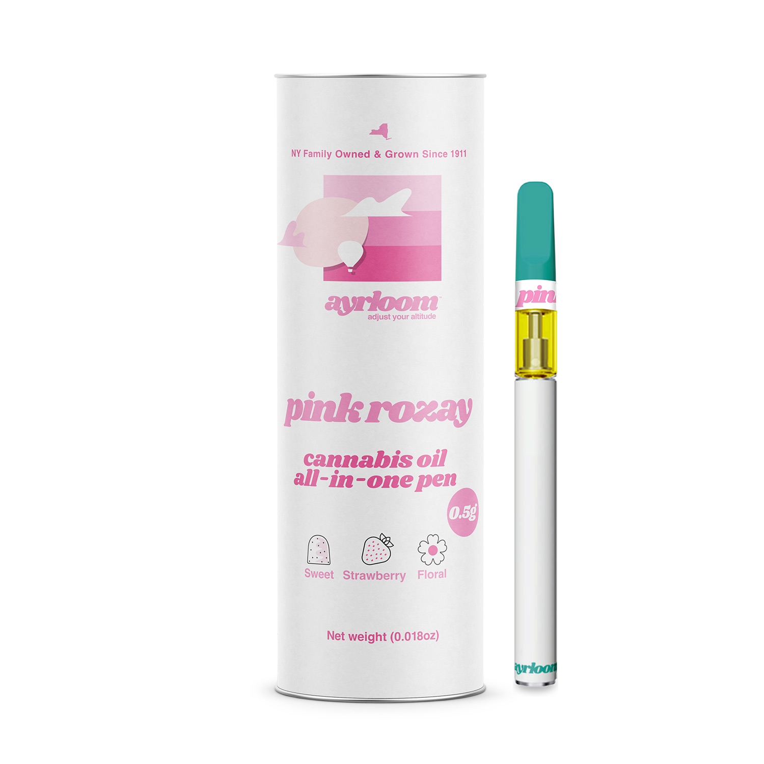 Photograph of product: Ayrloom | Pink Rozay | Oui'd | AIO | 0.5g