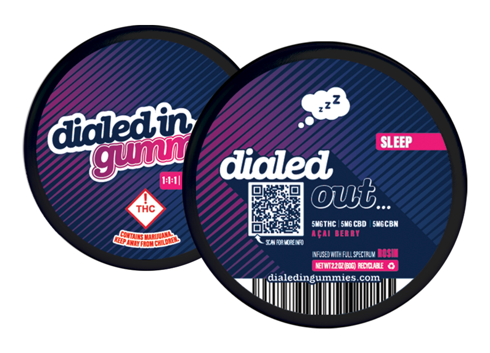 Photograph of product: Dialed In | Rosin Gummies (TH-oui/CBD/CBN) Acai Berry 100mg