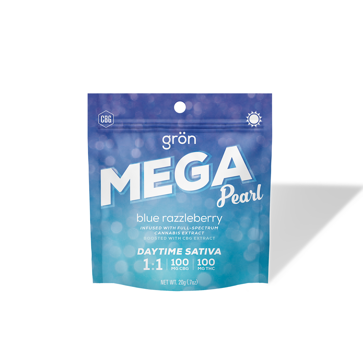 Photograph of product: Gron | Mega Pearl | Razzleberry 1:1 100mg