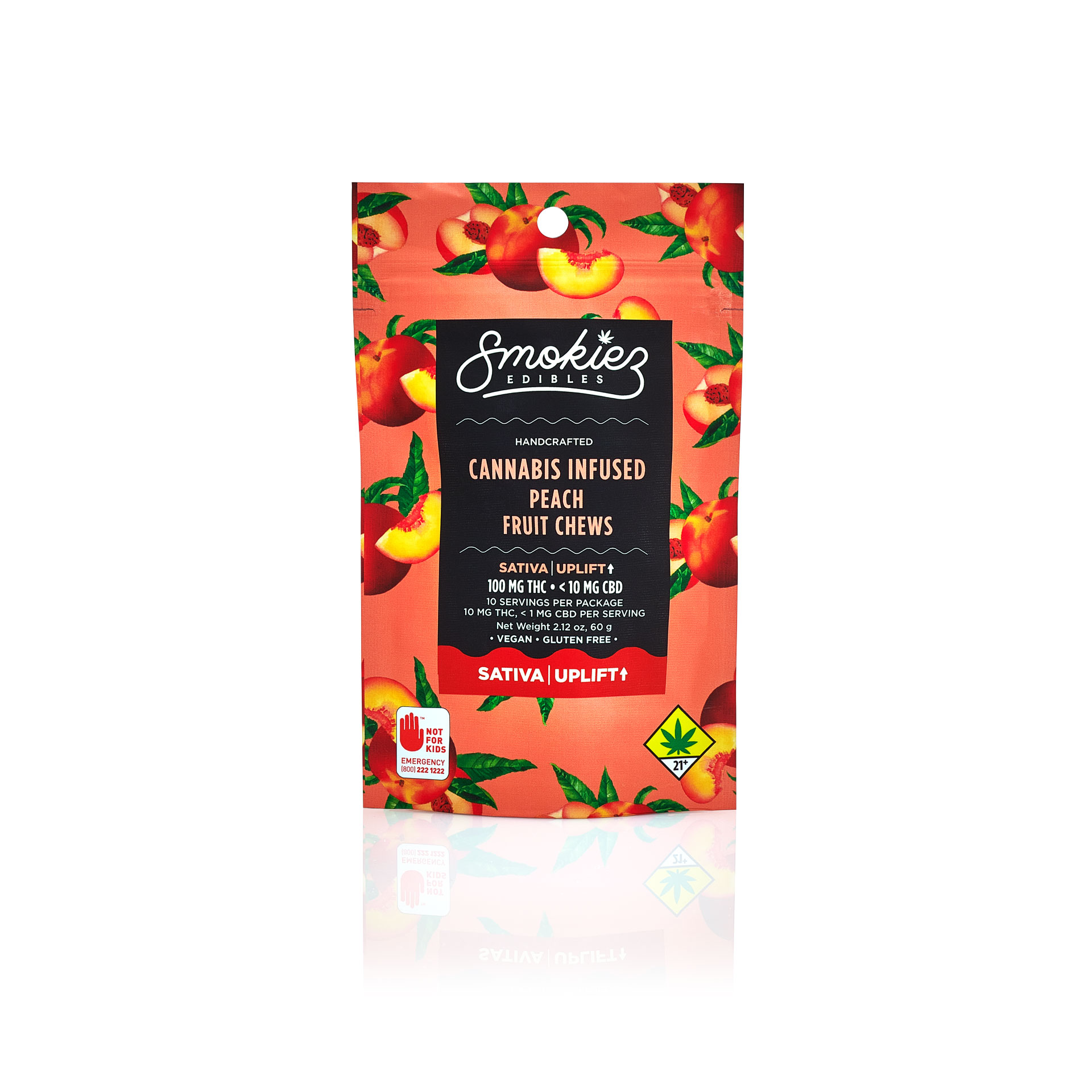 Photograph of product: Peach Fruit Chews | Oui'd | 100mg