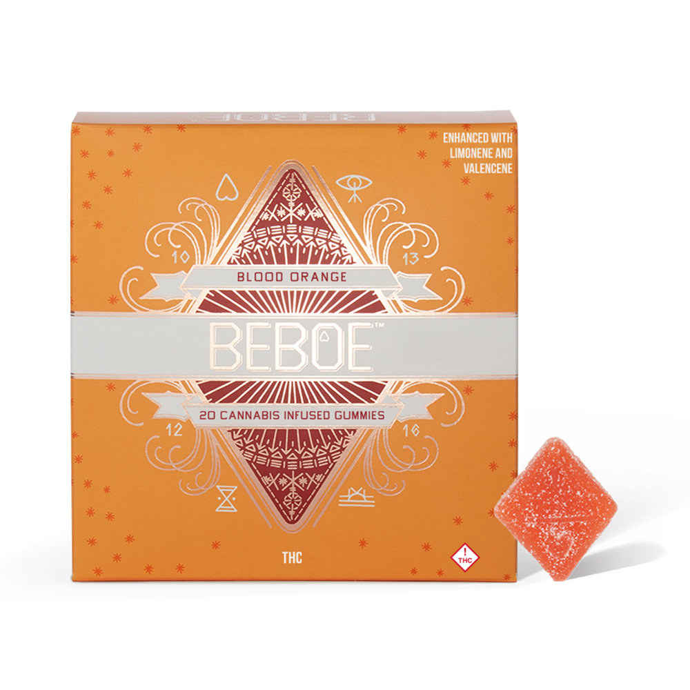 Photograph of product: Beboe - Blood Orange Inspired Gummies - 100mg/20pk