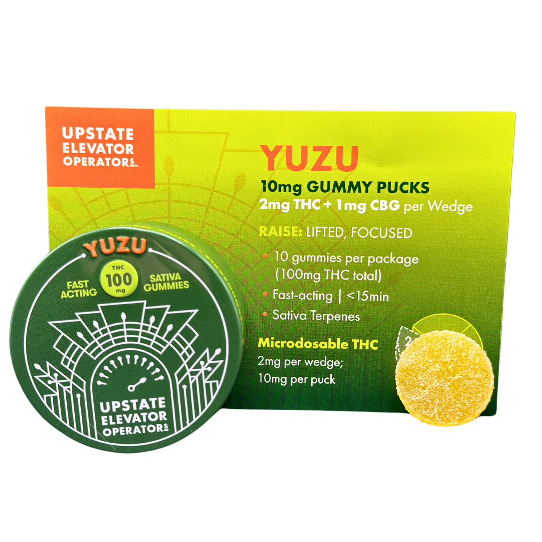Photograph of product: 100MG Yuzu Gummy Pucks - 2:1 TH-oui + CBG