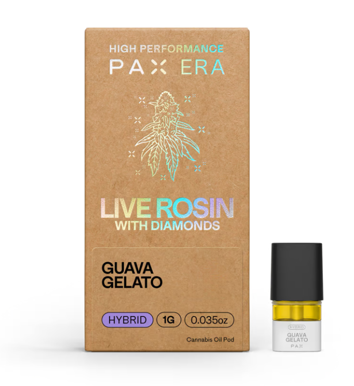 Photograph of product: Guava Gelato | Live Rosin With Diamonds | Pod