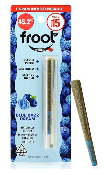 Photograph of product: FROOT BLUE RAZZ 1G