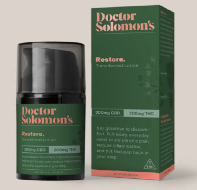 Photograph of product: Dr. Solomon's | Lotion | Restore | 1:1 CBD:TH-oui | 400mg