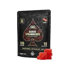 Photograph of product: GUAVA STRAWBERRY 100MG 10 PACK ROSIN GUMMIES