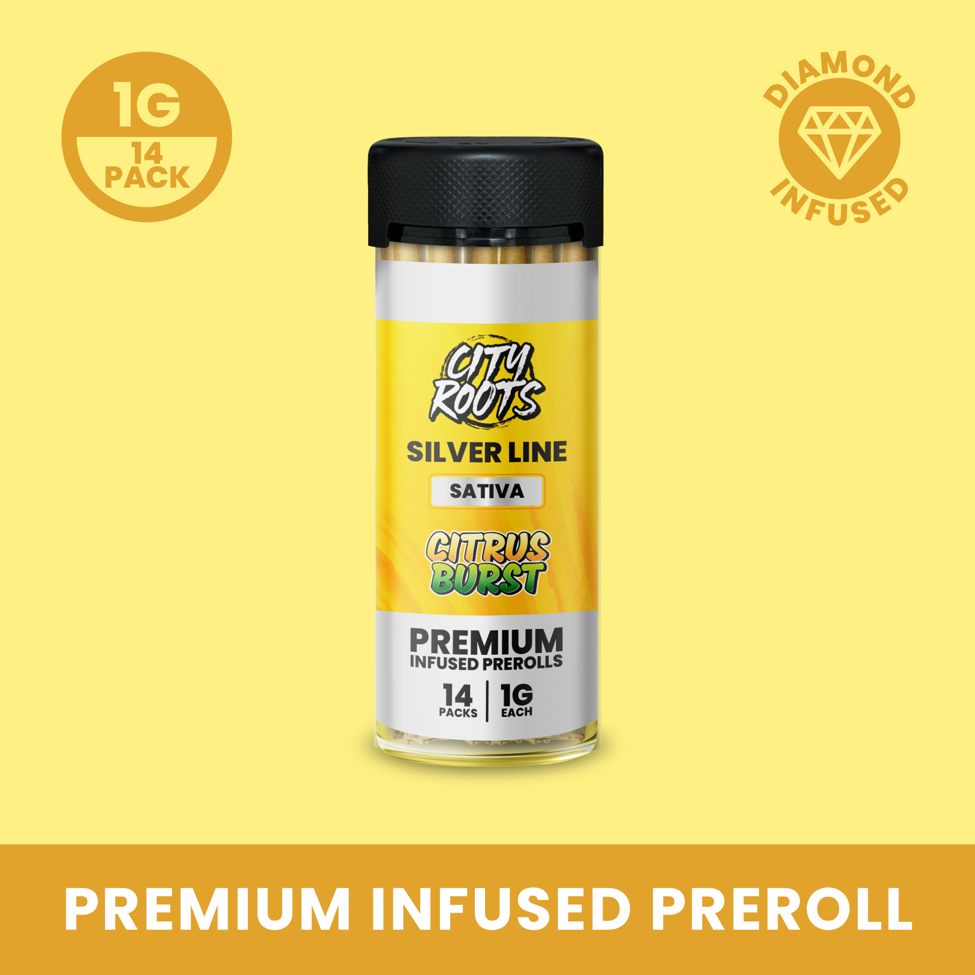 Photograph of product: City Roots - Silver Haze (Oui'd) 14pk Prerolls