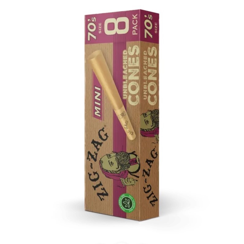 Photograph of product: Zig Zag Unbleached Cones | 70's Minis | 8pk