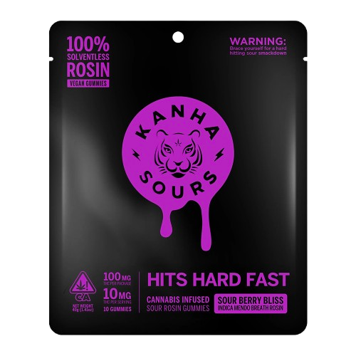 Photograph of product: SOUR BERRY BLISS ROSIN GUMMIES 10 PACK 100MG