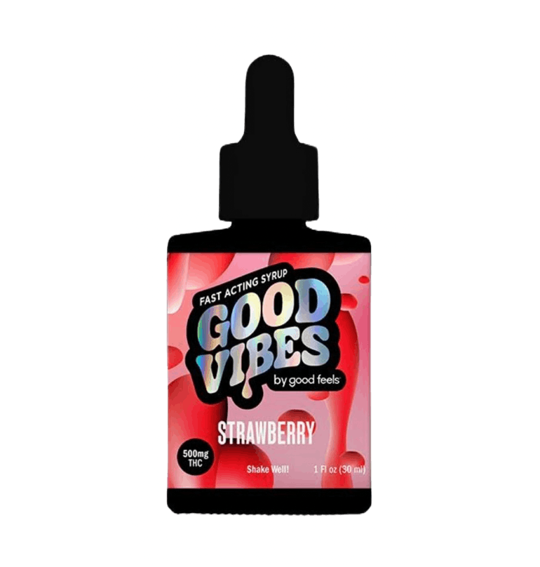 Photograph of product: Good Vibes Strawberry (H) Tincture Syrup 500mg