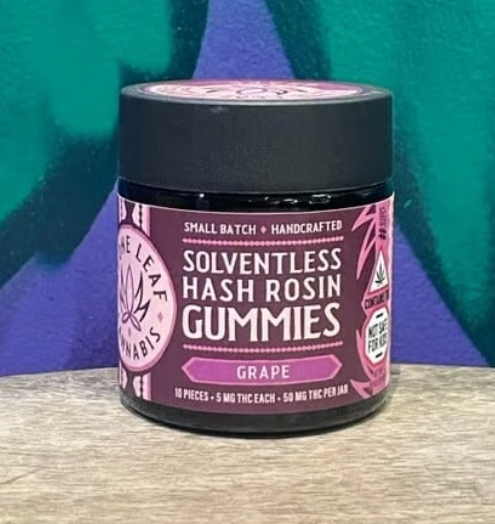 Photograph of product: Stone Leaf | Grape | au chocolat Rosin | Gummies | 50MG (5MG ea)