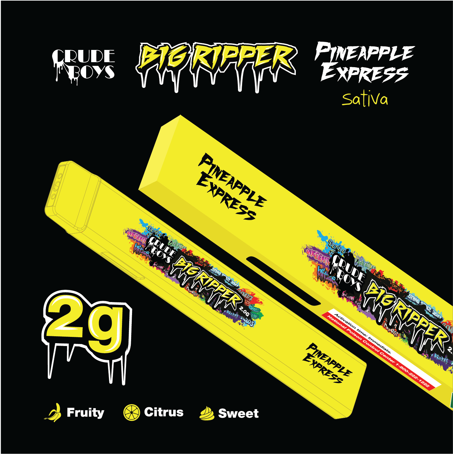 Photograph of product: Crude Boys - Disposable Vape Cart - Mai Tai - Oui'd