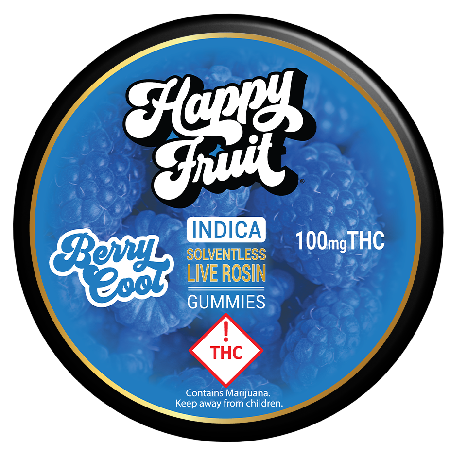 Photograph of product: Happy Fruit Berry Cool Solventless Live Rosin Gummies 10pk 100mgTH-oui