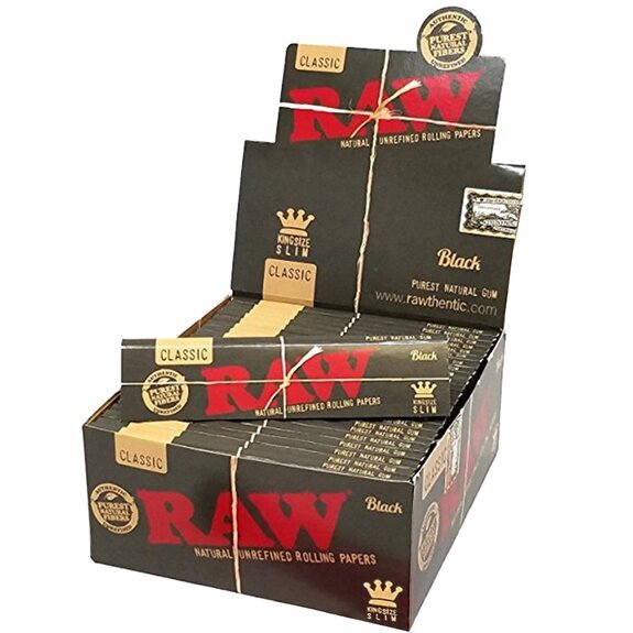 Photograph of product: RAW Black Classic King Size Slim Papers 32pk $2