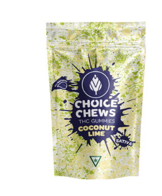 Photograph of product: CHOICE CHEWS - Coconut Lime Gummies - Oui'd (10mg per piece/100mg)