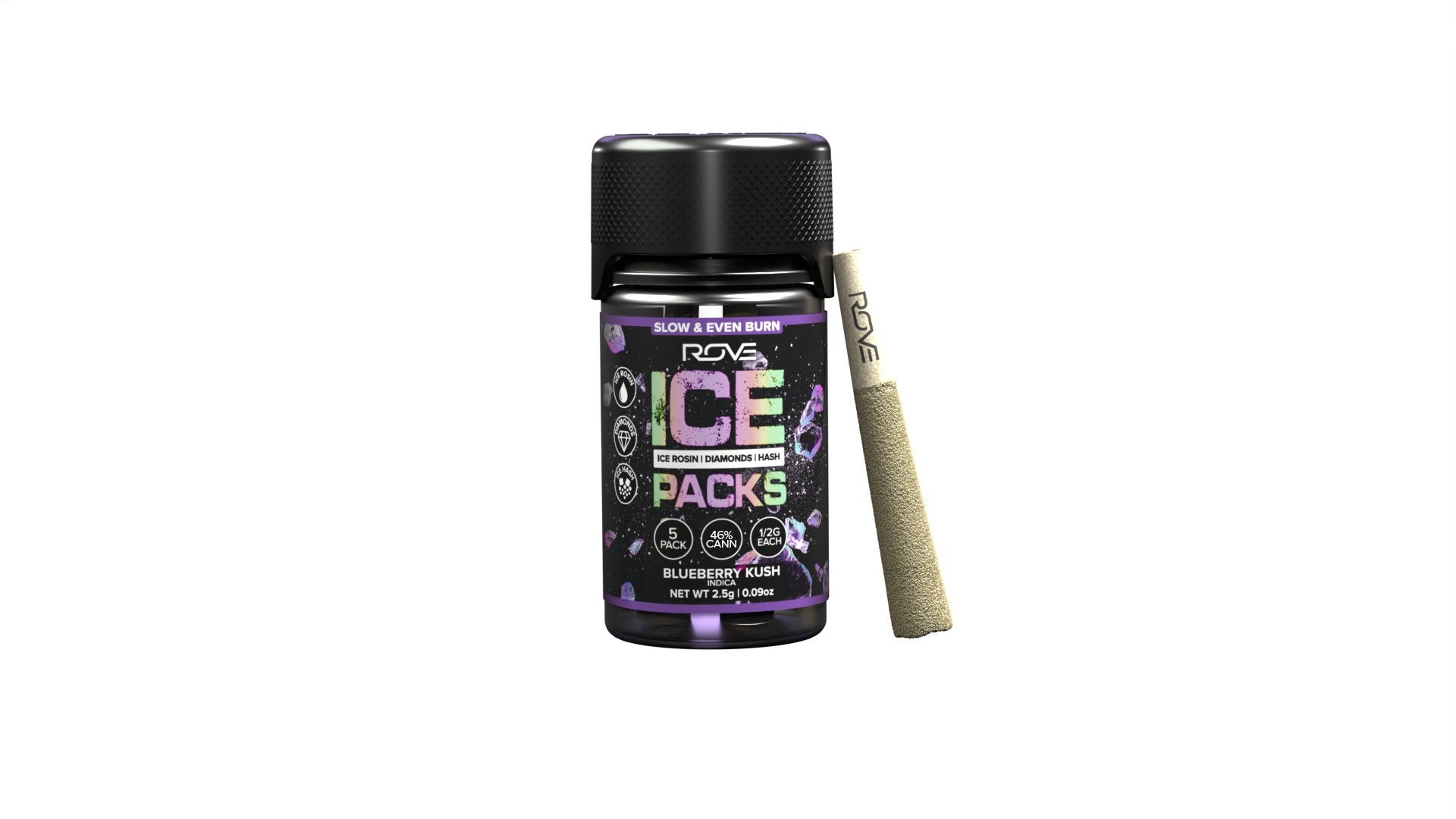 Photograph of Product: Blueberry Kush- Infused Ice Packs (Rosin, Hash, and Diamonds) 5x 0.5g