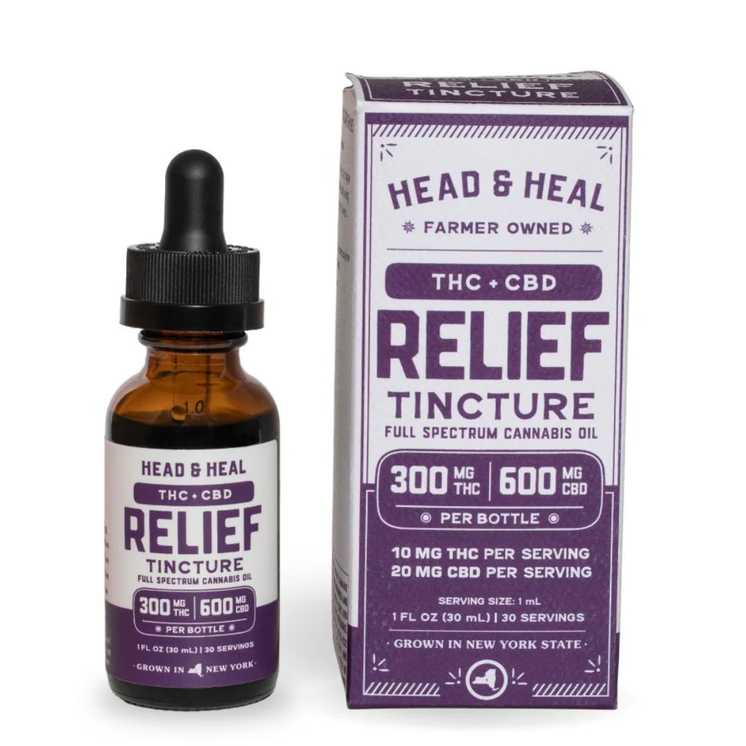 Photograph of product: HEAD & HEAL | RELIEF TINCTURE | TH-oui+CBD OUID! OIL | 300MG