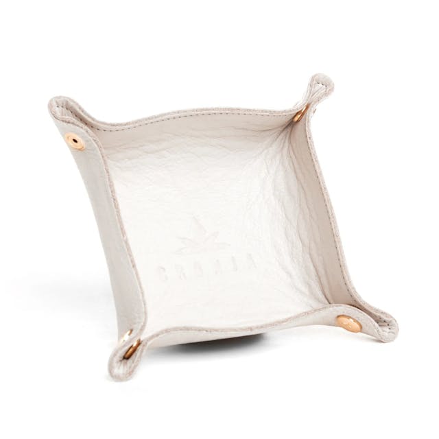 Photograph of product: White Leather Rolling Tray - 