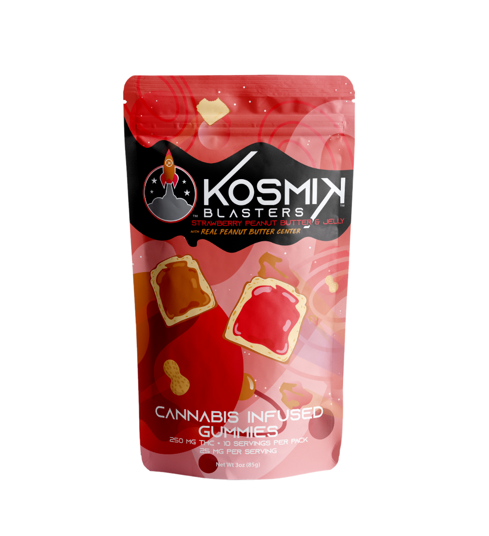 Photograph of product: Kosmik-250mg Gummy-Strawberry Peanut Butter & Jelly