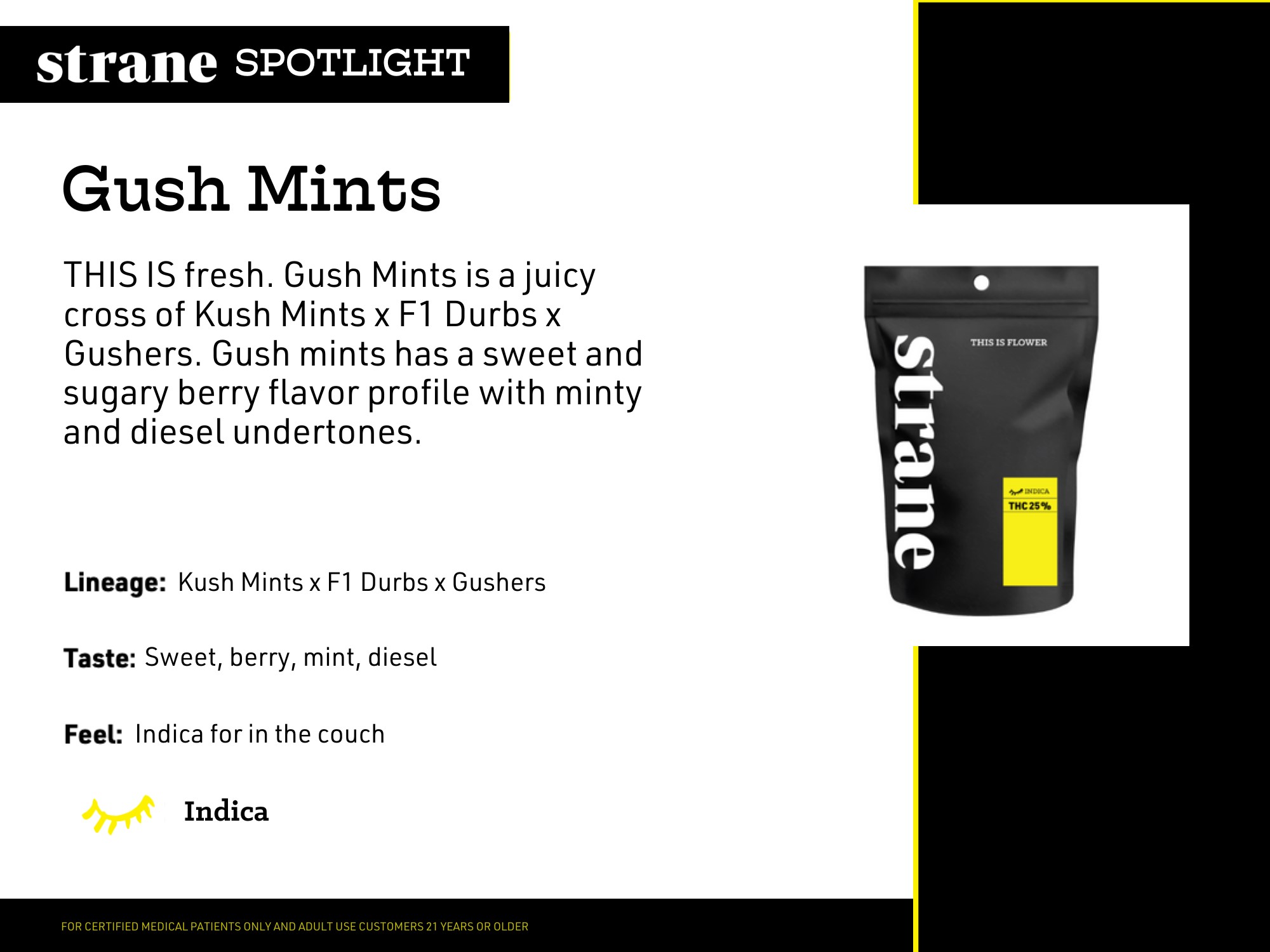 Photograph of product: STRANE | Gush Mints | 3.5g | Hybrid