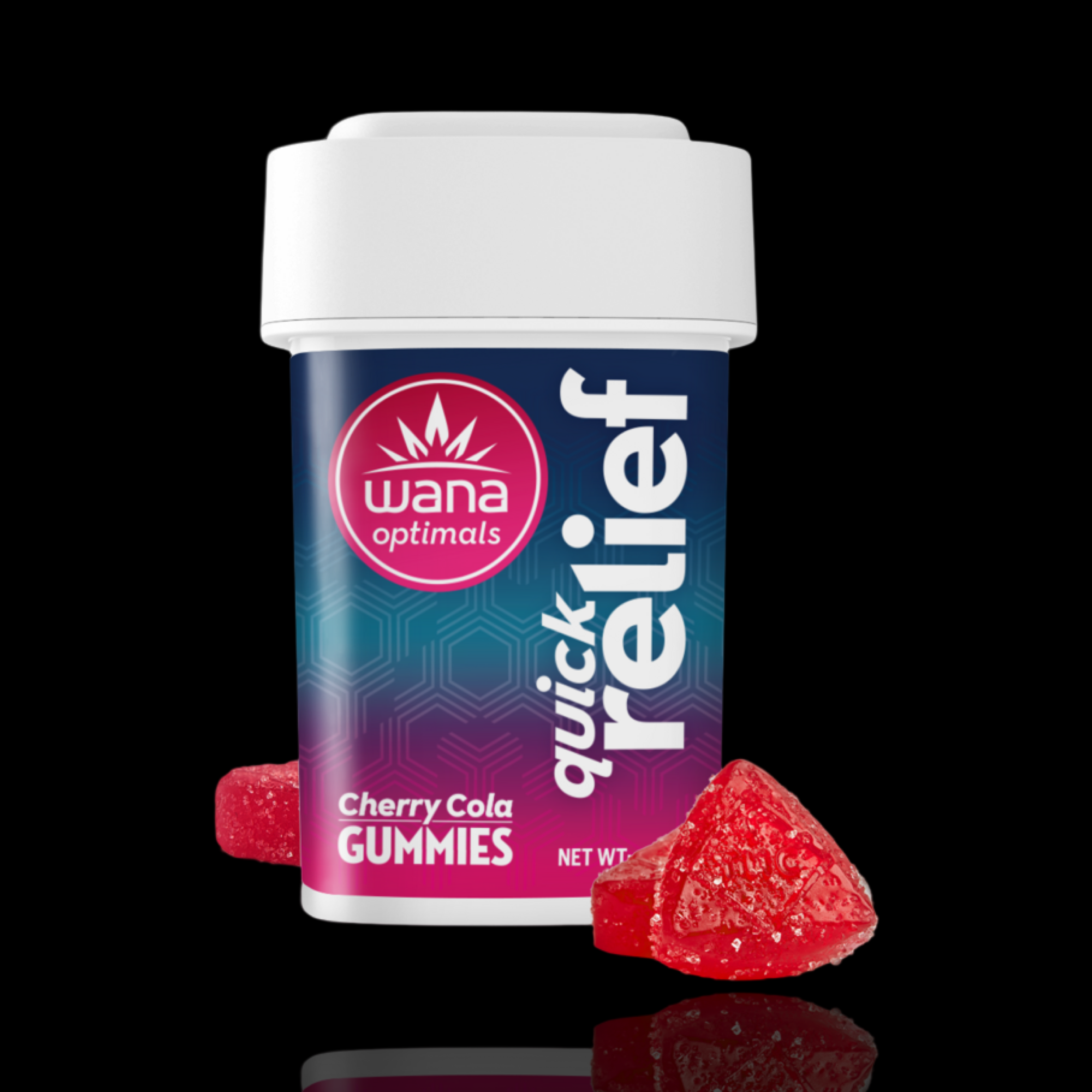 Photograph of product: Quick Relief Cherry Cola Gummies 1:1:1 CBC:CBG:TH-oui 20 pieces