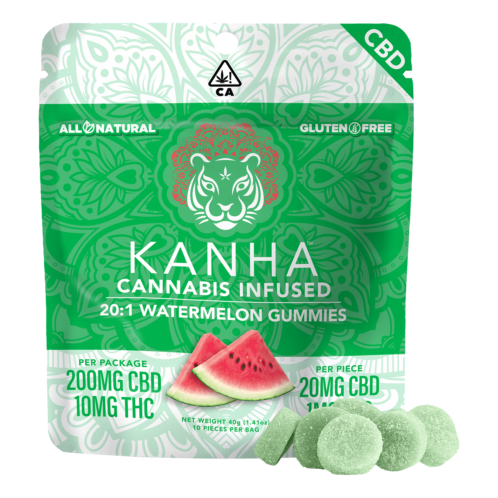 Photograph of product: KANHA 20:1 CBD GUMMIES - WATERMELON