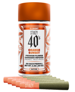 Photograph of product: Orange Sunset Infused 40's Pre-roll 5 Pack | 2.5g