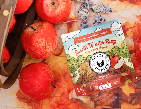 Photograph of product: Apple Pie Fruit Chews 10pk (1:1 TH-oui:CBG) (TAX INCLUDED)