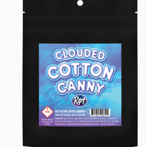 Photograph of product: Clouded Cotton Canny (S) 100mg Sour Gummies