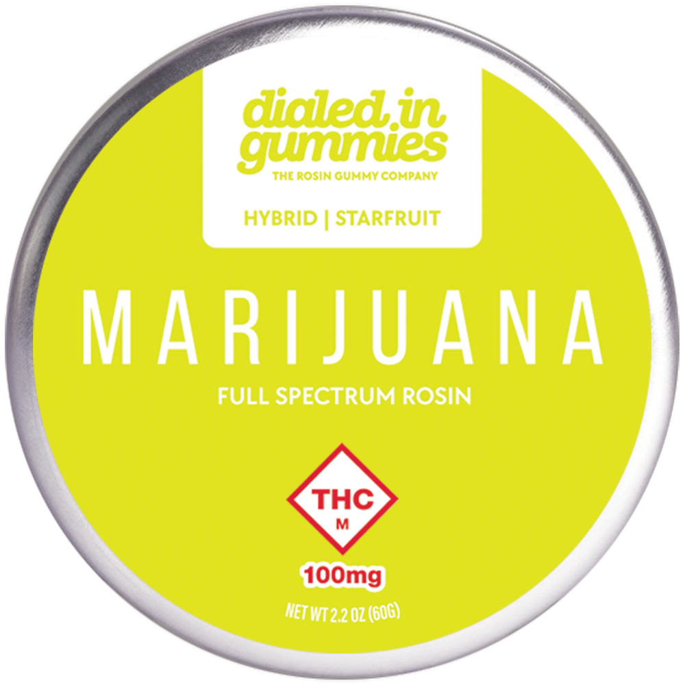 Photograph of product: Dialed In: Rosin Gummies | Starfruit | Hybrid | 100mg | 10pk