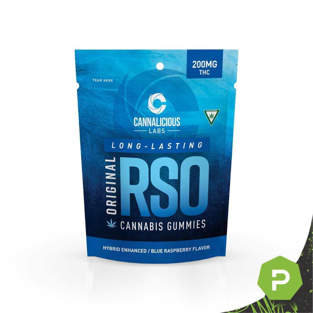 Photograph of product: Cannalicious | 200mg RSO Original Gummies | Blue Raspberry