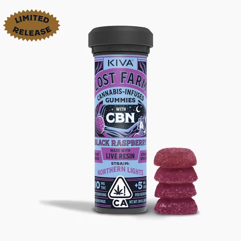 Photograph of product: LOST FARM | GUMMIES BLACK RASPBERRY NORTHERN LIGHTS CBN 10:5
