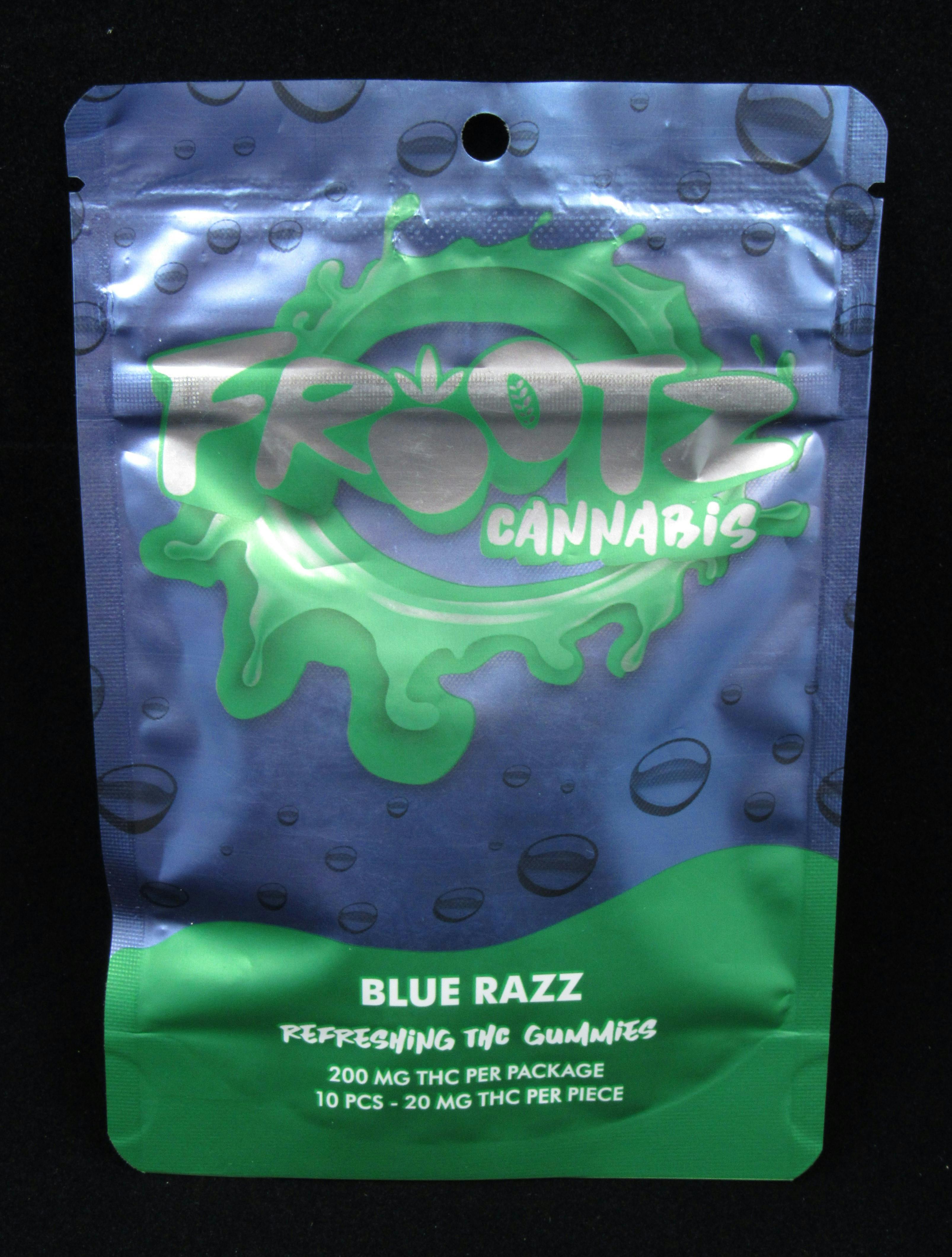 Photograph of product: Blue Razz 200mg Gummies | Frootz