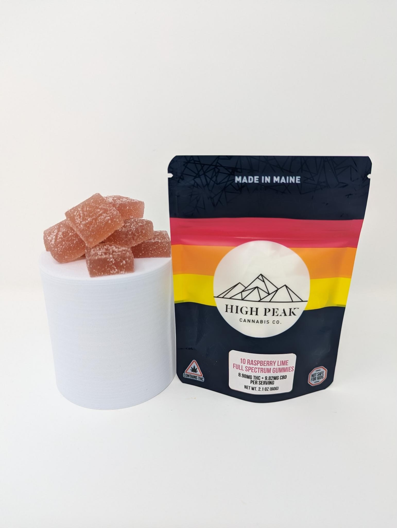 Photograph of product: High Peak- 1:1 TH-oui:CBD Gummies (10pk X 9mg TH-oui)