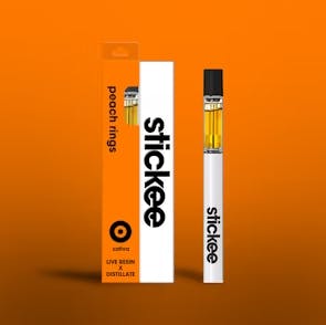Photograph of product: STICKEE | PEACH RINGZ - LIVE RESIN DISPOSABLE Oui'd