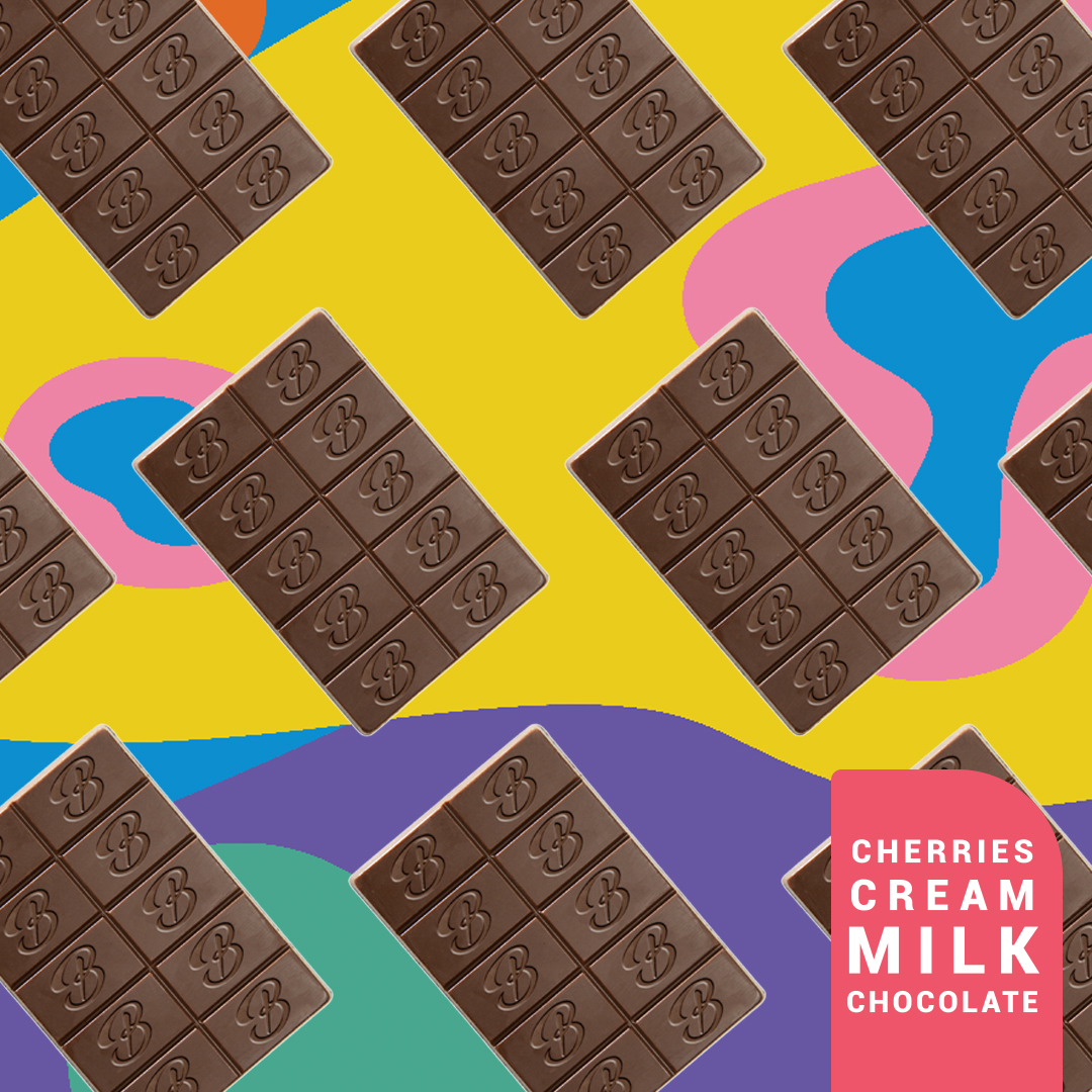 Photograph of product: Cherries & Cream Chocolate Bar